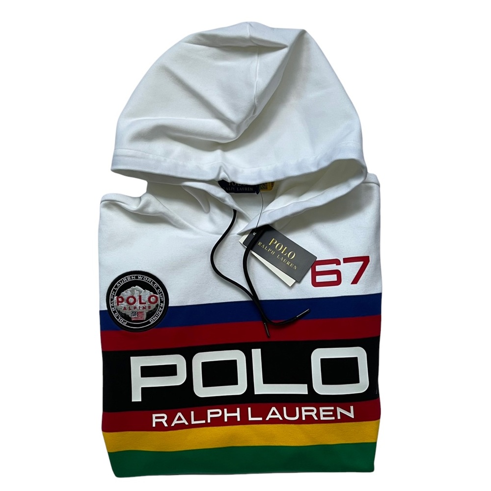 POLO RALPH LAUREN World Cup Racing Alpine Logo Striped Multicolor Hoodie - Picture 3 of 12